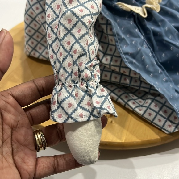 Vintage Handmade Stuffed Bunny Rabbit - Blue and White. - Picture 3 of 9